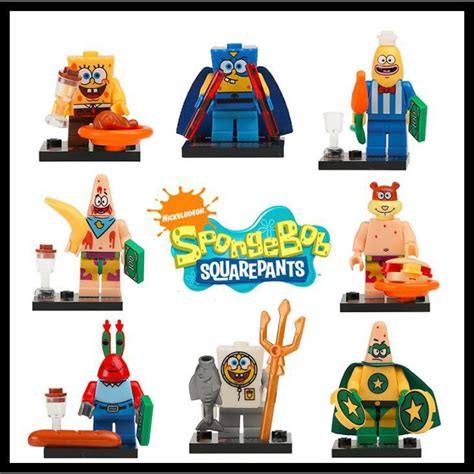 Jual Sponge Bob Spongebob Patrick Sandy Crab Minifig Minifigure Lego Kw Set 1 Shopee Indonesia