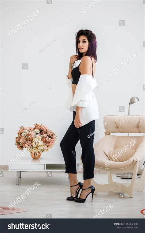 Beautiful Brunette Girl Sexy Business Suit Stock Photo Shutterstock