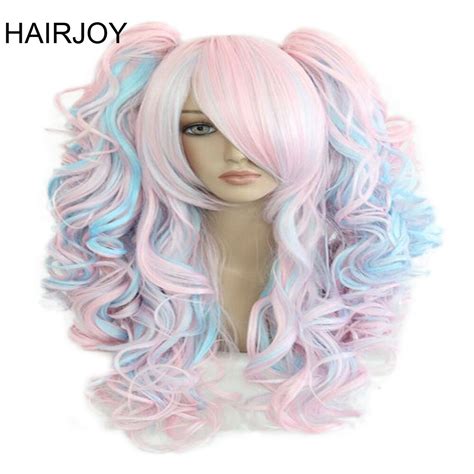 Hairjoy Perruque Synth Tique Tress E Pour Femmes Cm De Long Bleu