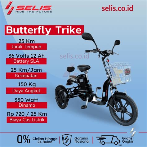 Jual Selis Butterfly Trike Sepeda Listrik Roda Shopee Indonesia