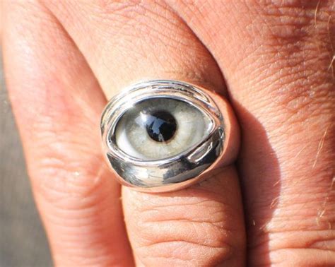 Sz 8 5 Sterling Silver Prosthetic Glass Eye Lid Ring Reserved Etsy Canada Silver Sterling