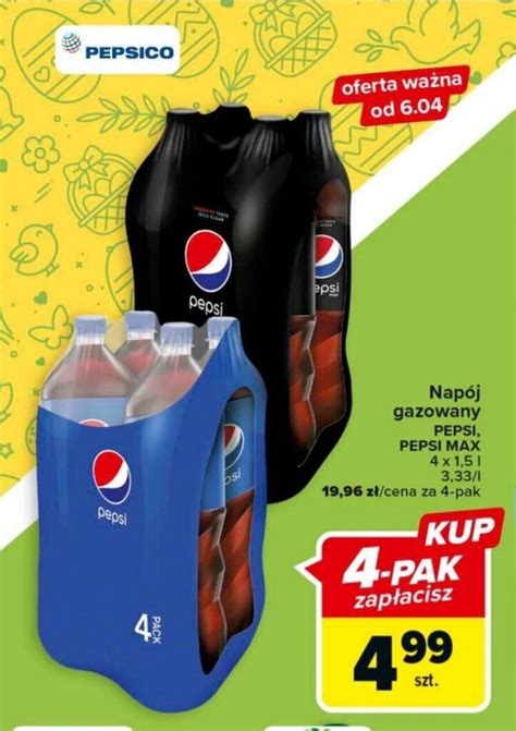 Promocja Pepsico Napój gazowany Pepsi Pepsi MAX 1 5l w Carrefour