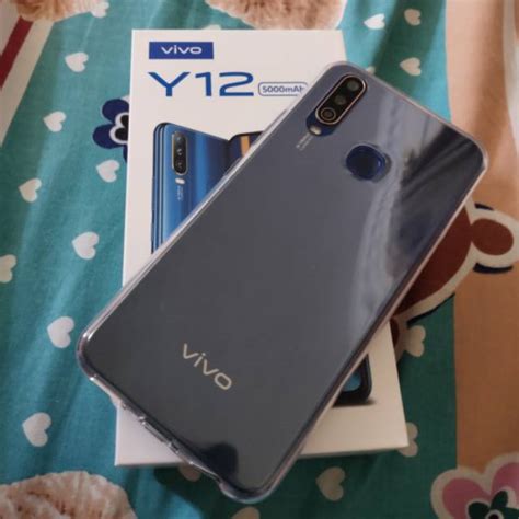 Jual Vivo Y12 Blue Pemakaian Baru 1 Hari Lengkap Bersama Box