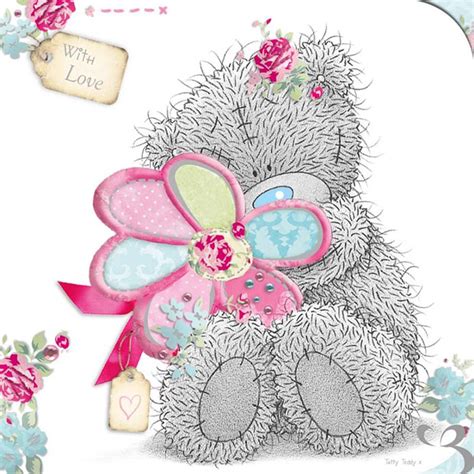 Tatty Teddy With Flower Me To You Bear Card A01vd002 Me To You