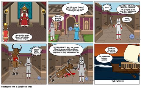 Theseus and the Minotaur Storyboard by aeva