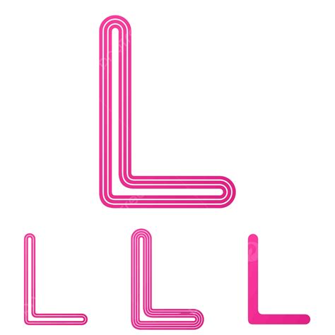 Conjunto De Diseño De Logotipo De Línea Rosa L Tendencia De Letra L