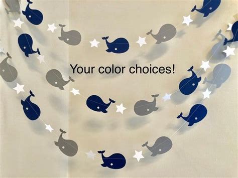 Whale Baby Shower Whale 1st Birthday Decorations Navy Blue Gray