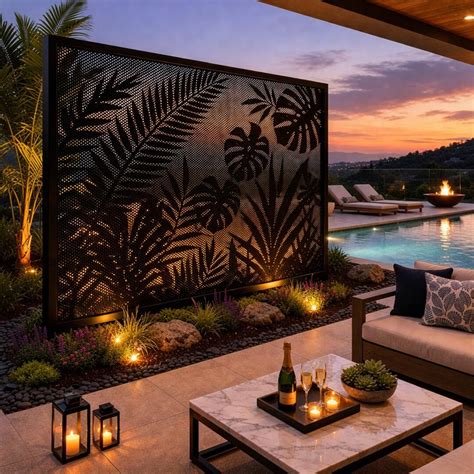 custom perforated metal art panel architectural privacy screen