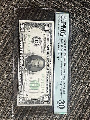 1934 500 Federal Reserve Note Bill FRN FR 2202 B Certified PMG 25