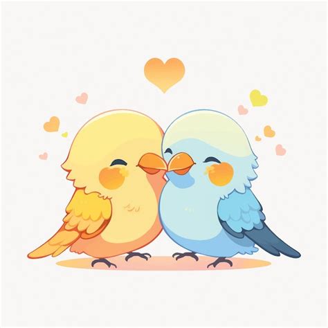 Premium Vector Cute Lovebirds Sharing Affection