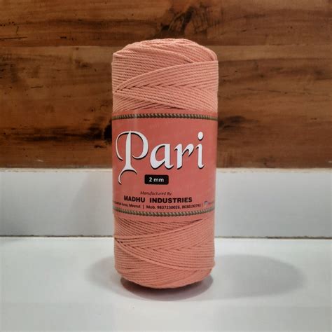 Macrame Cotton Cord 2mm Twisted 3ply Pastel Orange Color Packaging