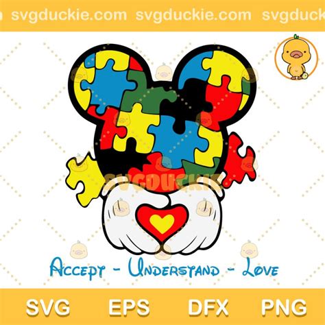 Mouse Autism Svg Mickey Mouse Love Autism Svg