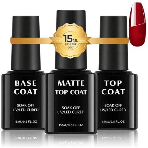 Tomicca Base Coat Und Top Coat Set 3 X 15 Ml Base Coat Top Coat Gel Uv