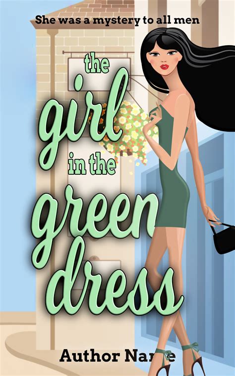 The Girl in the Green Dress premade book cover - Suzy Turner