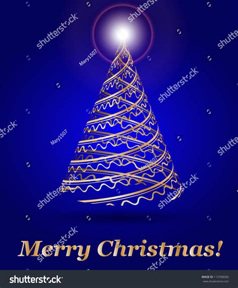 Stylized Vector Gold Christmas Tree Stock Vector Royalty Free