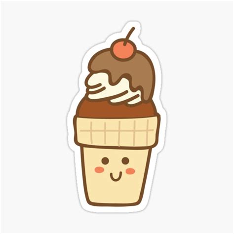 This Cute Kawaii Chocolate Ice Cream Is Legendairy Sticker For Sale