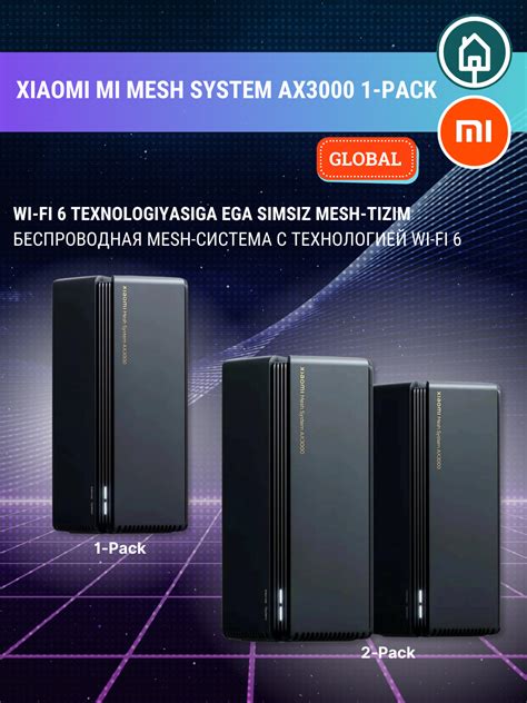 Wi Fi роутер Xiaomi Mi Mesh System AX3000 1 2 Pack Mesh система для