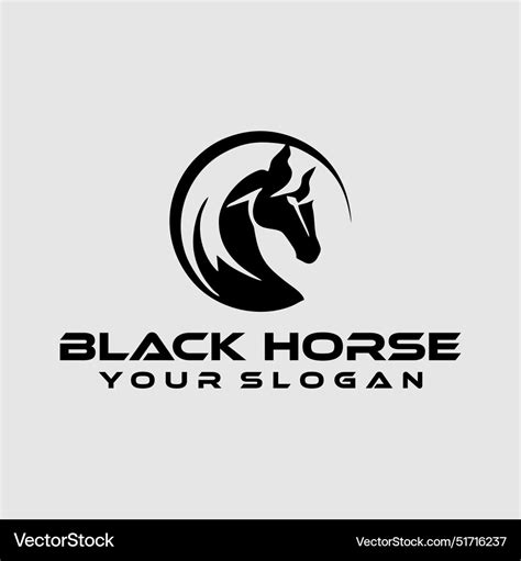 Black horse logo stock Royalty Free Vector Image