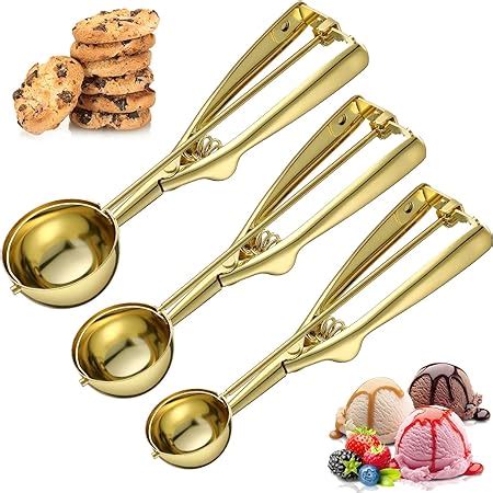 Amazon 3 Pcs Gold Cookie Scoop Set Ice Cream Scoop Cookie With