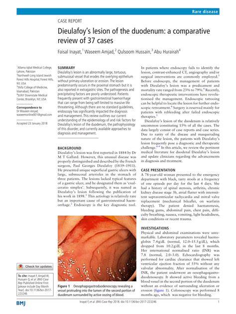 dieulafoys lesion   duodenum  comparative review   cases