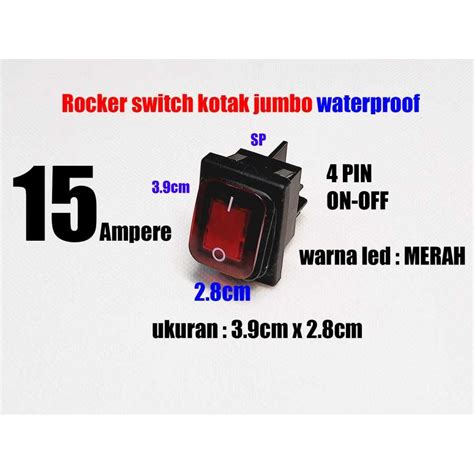 Jual Saklar Jumbo A Kcd Waterproof Sp V Pin Rocker Kotak