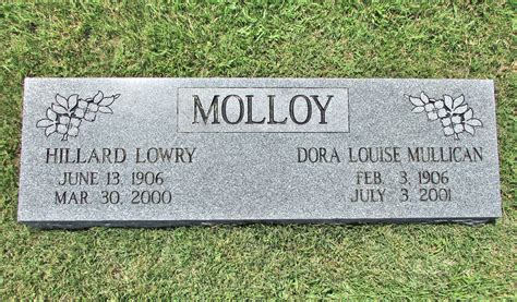 Dora Louise Mullican Molloy Find A Grave Memorial