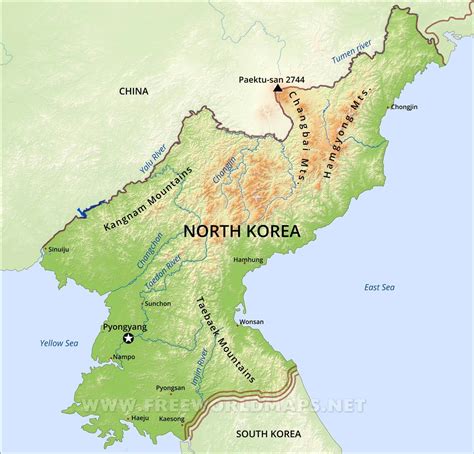 North Korea Physical Map 24408 | Hot Sex Picture