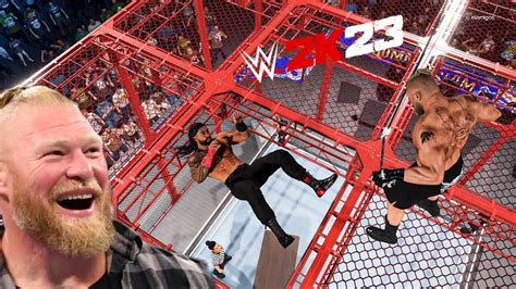 Ps5 Brock Lesnar Throws Roman Reigns Down From The Cell Hell In A