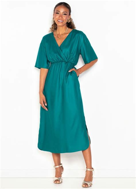 Vestido Midi De Viscose Verde You Premium