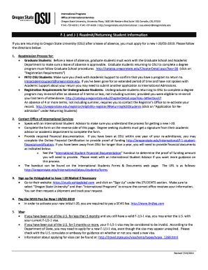 Fillable Online Readmit Returning Student New I 20 DS 2019 Request Form