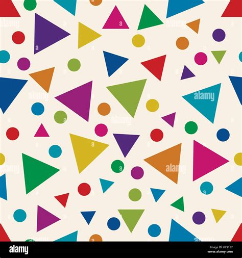 Vector Seamless Pattern With Colorful Triangles And Circles Abstract