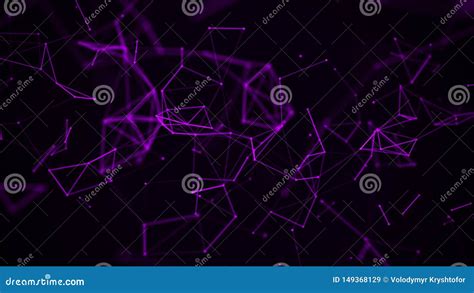 Plexo De Digitaces De L Neas Y De Puntos Que Brillan Intensamente