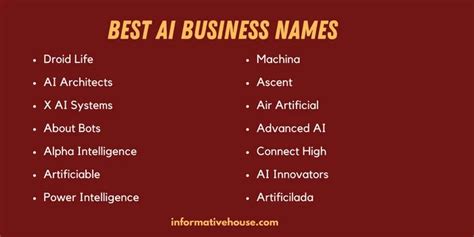 399+ The Best Artificial Intelligence (Ai) Company Names Ideas ...