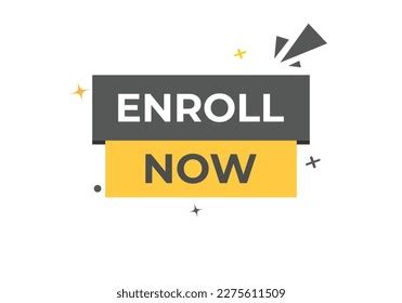 Enroll Now Button Speech Bubble Banner Stock Vector Royalty Free