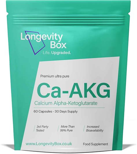 Longevity Box Pure Ca Akg Supplement Capsules High Strength