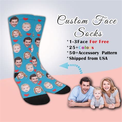 Custom Face Socks Custom Photo Socksface Socks Etsy