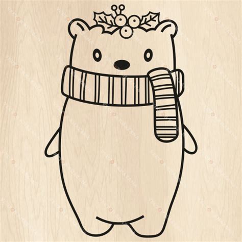 Christmas Polar Bear Svg Christmas Polar Bear Png