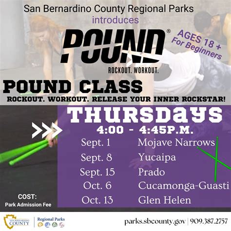 Pound® Rockout Workout Cucamonga Guasti Regional Park Parks