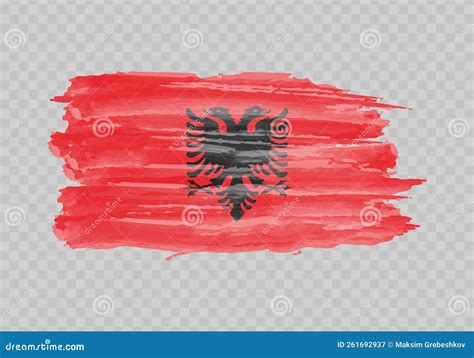 Watercolor Painting Flag of Albania Stock Vector - Illustration of ...