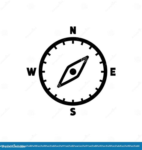 Vector Compass Flat Icon With With North South East And West