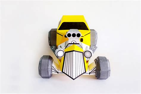 DIY Papercrafts Hot Rod Paper Modelpaper Etsy