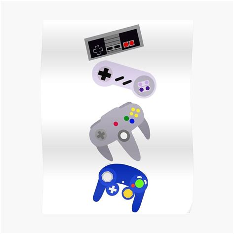 Retro Video Game Controllers Poster By Orchyd In 2020 Canvas Prints