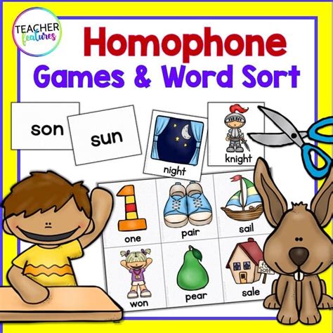 Homophones Activities Center Games Word Sorts And Sentence Writing