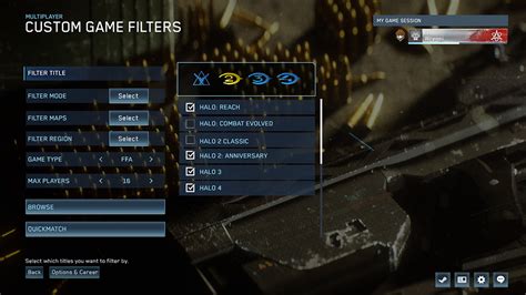 Halo The Master Chief Collection Custom Game Browser Mockups Shown