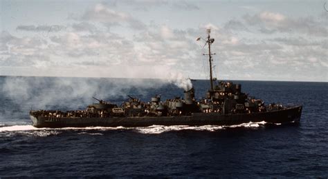 Evarts Class Destroyer Escort Uss Canfield De 262 At Eniwetok 1944