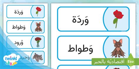 بطاقات مفردات قصة حرف الواو الوطواط الوديع