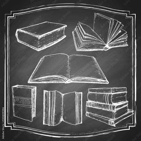 hand drawn book sketch set open  stack hatching drafts  black