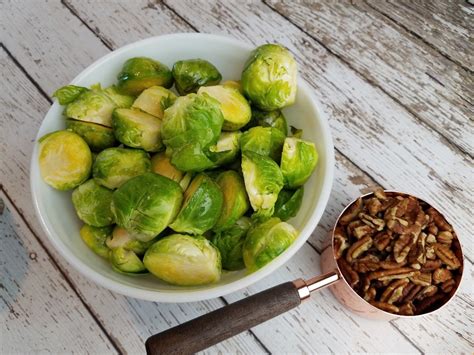 Seared Brussel Sprouts With Pecans Over Toasted Creamy Orzo Pantry