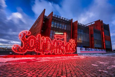 Gdansk Poland January 11 2024 Solidarnosc Sign Under European