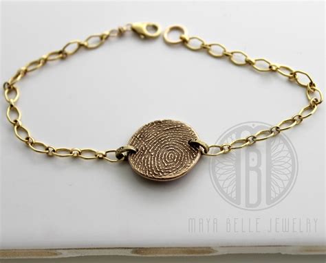 Thumbprint Fingerprint And Handwriting Reversible Bracelet Etsy